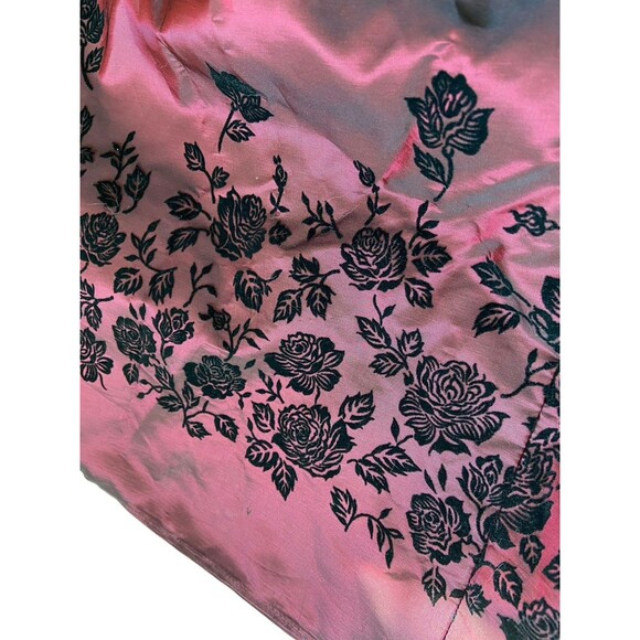 Vintage Jessica McClintock Y2K Velvet Rose Taffeta Skirt Size 10 Wine Whimsygoth - Picture 8 of 15